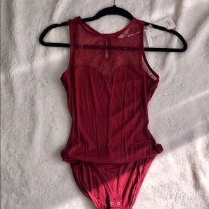 Burgundy bodysuit!